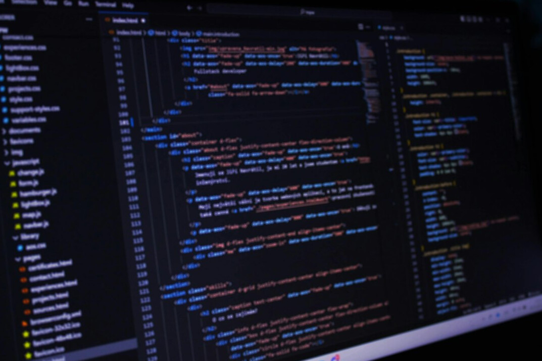 code on computer screen