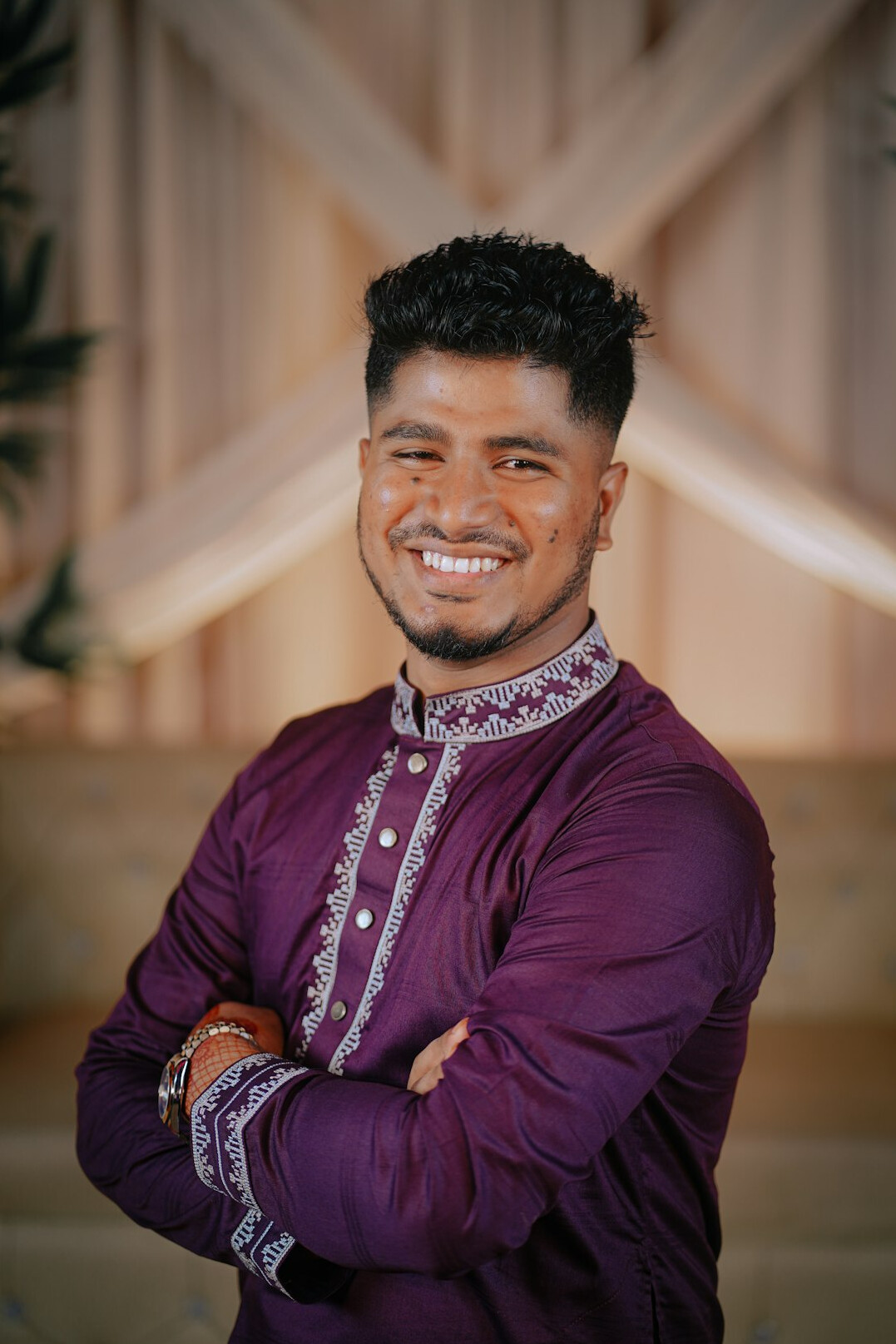 Portrait of a Malaysian Indian man, founder of a technology education company